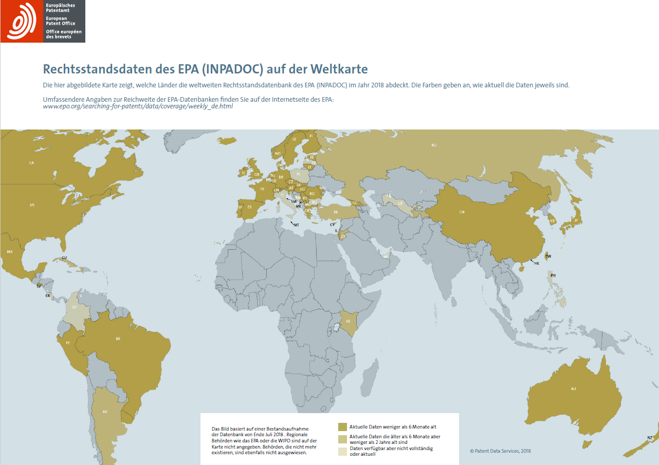 INPADOC-Rechtsstandsdaten des EPA