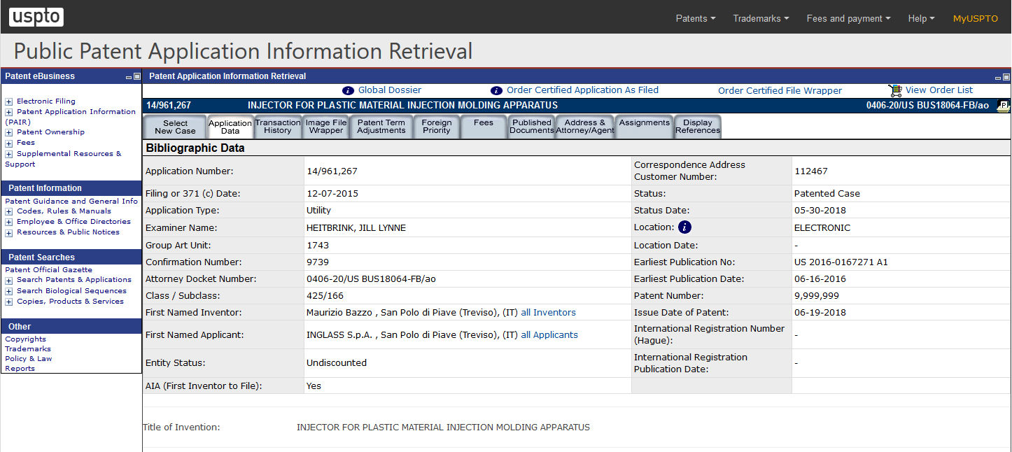 US PAIR – Application Data US PAIR – Application Data