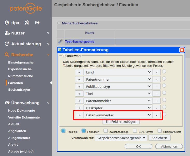Listenkommentar Listenkommentar